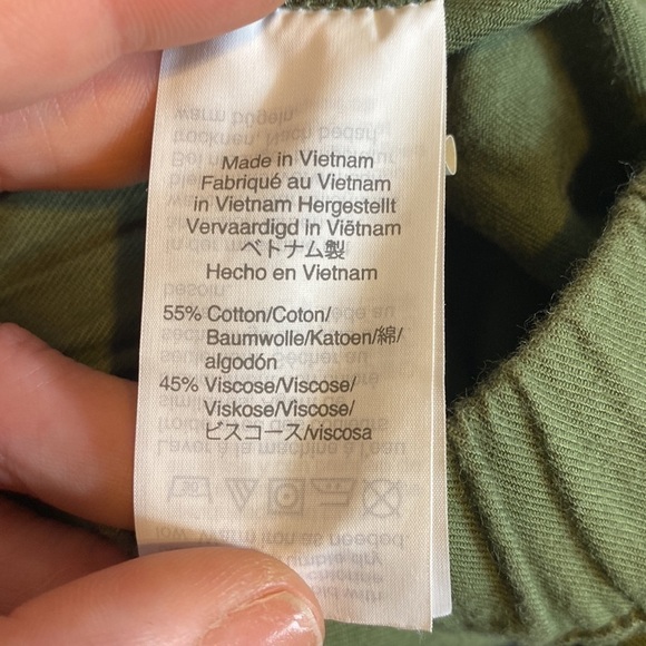 Madewell green pull on cotton shorts with pockets size Medium - Picture 6 of 6